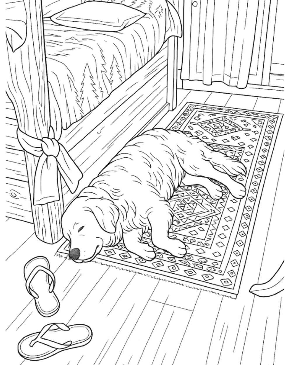 Page de coloriage issue de Repos de l'aventurier