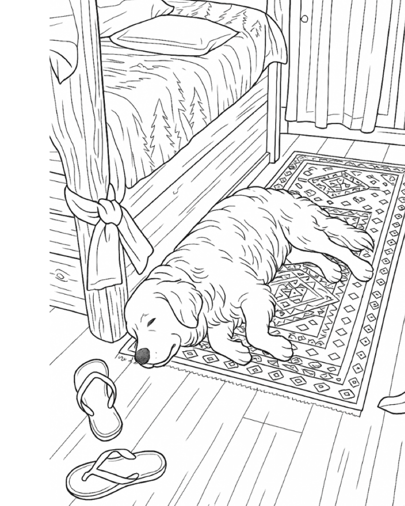 Page de coloriage issue de Repos de l'aventurier